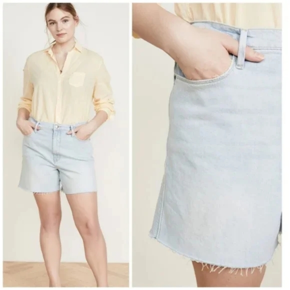 FRAME Denim Jeans Le Tour Altadena Cutoff Shorts Long High Rise Bermuda - Picture 8 of 10